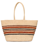 GRANDE HARBOUR TOTE -- NATURAL STRIPED RAFFIA