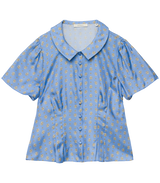 HELIE TOP -- PERIWINKLE CADIZ FOULARD