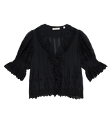 HENRI TOP -- BLACK EYELET