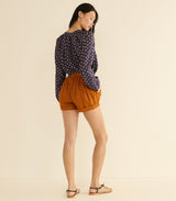 JULIENNE TOP -- NAVY CADIZ FOULARD
