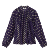 JULIENNE TOP -- NAVY CADIZ FOULARD