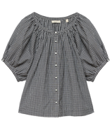 JUNE TOP -- NOIR LA MADDALENA GINGHAM