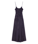 SAFIA DRESS -- NAVY CADIZ FOULARD