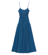SAFIA DRESS -- SANTORINI BLUE CADIZ FOULARD