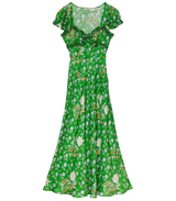 VALERINE DRESS -- EMERALD HOLLYHOCK HILLS